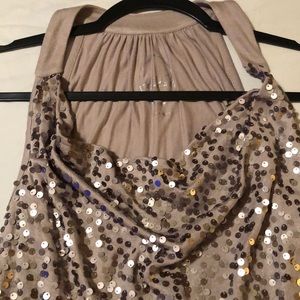 Gray shiny sequin top. Great condition!
